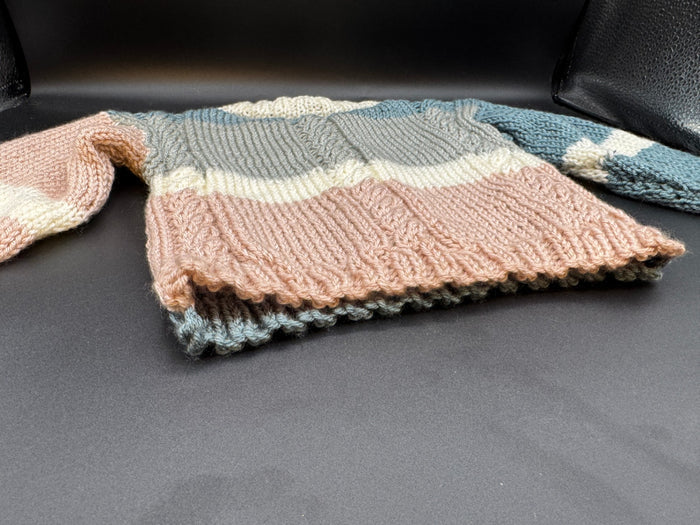 Handmade Gray & Blue Baby Sweater