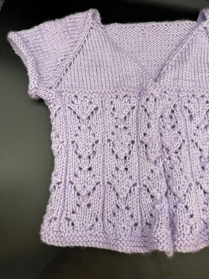 Handmade Lilac Baby Cardigan