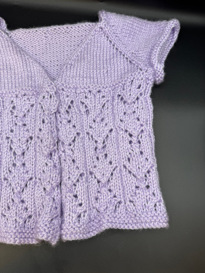 Handmade Lilac Baby Cardigan