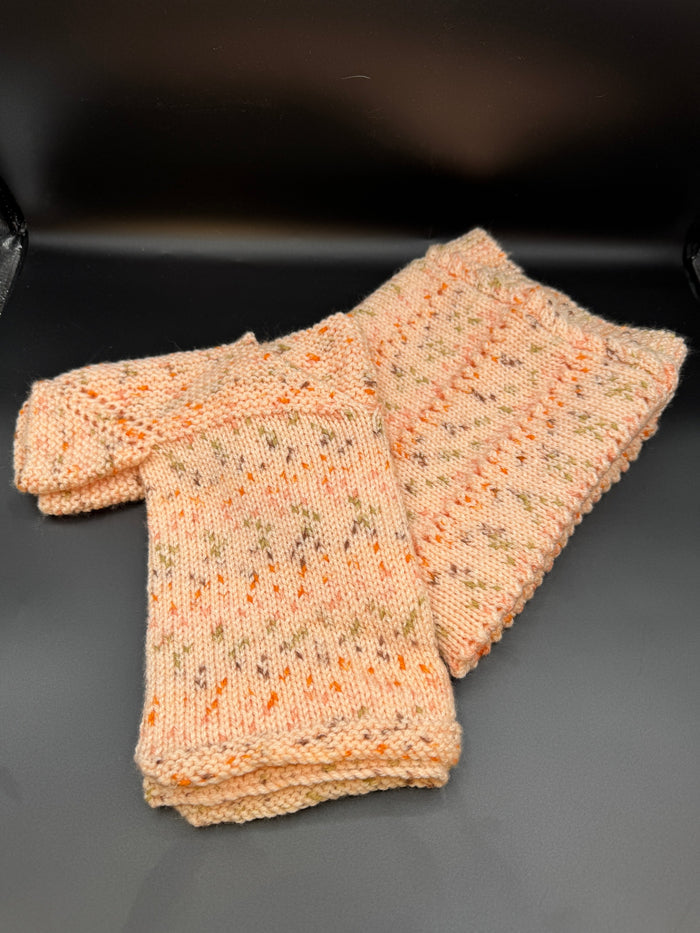 Handmade Peach Baby Sweater & Blanket S