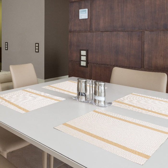 Harriet Grey Table Mats Set | 6 Pcs Tablemat The June Shop