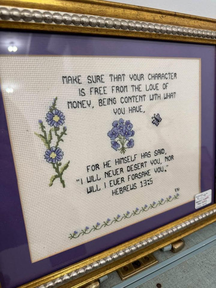 Hebrews 13:5 Cross Stitch