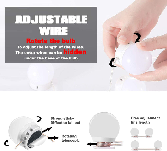 Hollywood Style Vanity Mirror Lights Kit
