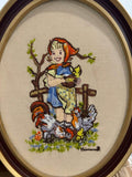 Hummel Girl with Chickens Crewel