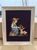 Hummel Style Boy with Bunny Crewel
