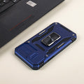 Hybrid Armour iPhone 14 Cover | Camera Slider & Kickstand iPhone 14 The June Shop Navy Blue