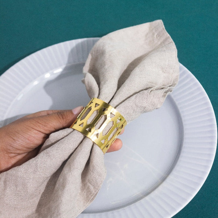 Imperial Gold Napkin Rings (Set of 6) Napkin Rings June Trading