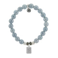 Initially Your's Blue Quartzite Gemstone Bracelet with Letter P Sterling Silver Charm Tiffany Jazelle