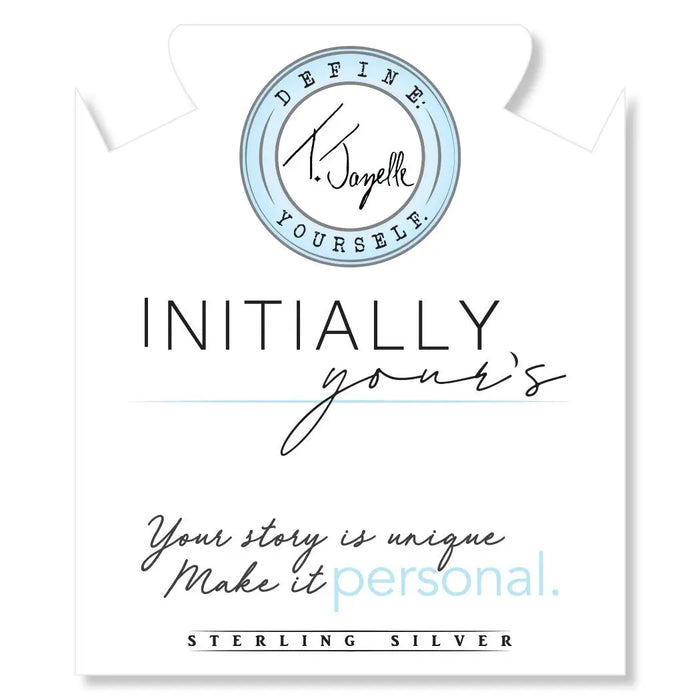 Initially Your's Blue Quartzite Stone Bracelet with Letter Z Sterling Silver Charm