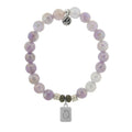 Initially Your's Mauve Jade Stone Bracelet with Letter Q Sterling Silver Charm