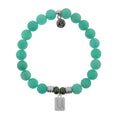 Initially Your's Peruvian Amazonite Stone Bracelet with Letter U Sterling Silver Charm