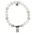 Initially Your's White Chalcedony Bracelet with Letter G Sterling Silver Charm