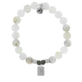 Initially Your's White Chalcedony Bracelet with Letter H Sterling Silver Charm