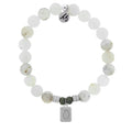 Initially Your's White Chalcedony Bracelet with Letter O Sterling Silver Charm