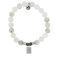 Initially Your's White Chalcedony Bracelet with Letter Y Sterling Silver Charm