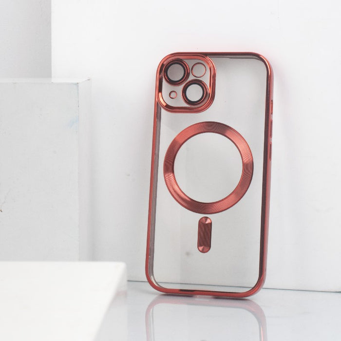 iPhone 15 Plus Magsafe Metallic Case With Camera Lens Protector