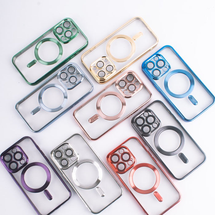iPhone 15 Pro Max Magsafe Metallic Case With Camera Lens Protector