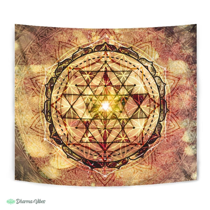 Irradiated Sage Sri Yantra by McAshe Tapestry