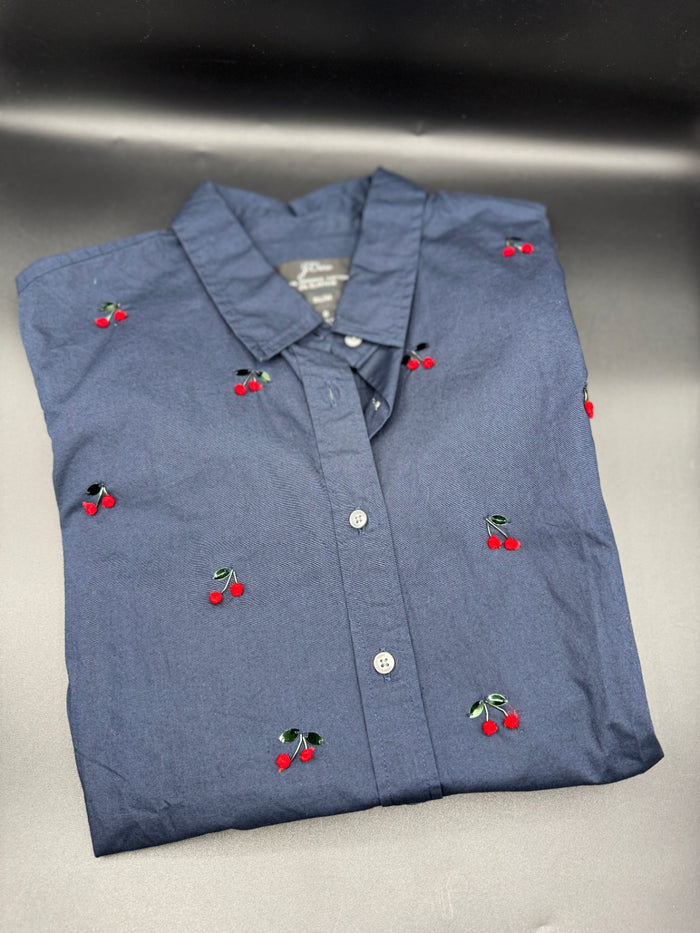 J. Crew Cherry Button Up Blouse