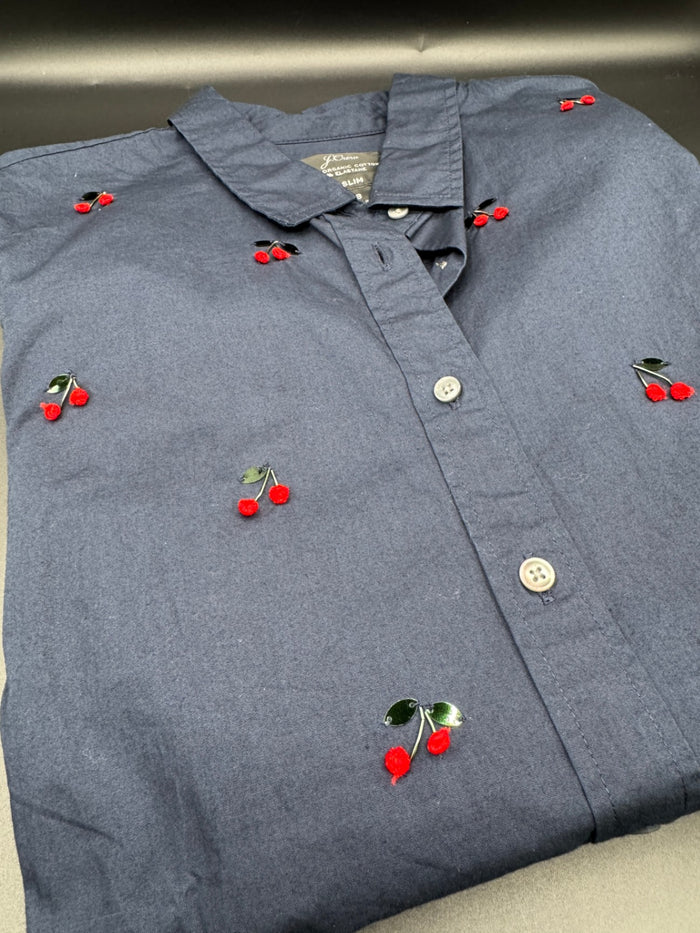 J. Crew Cherry Button Up Blouse