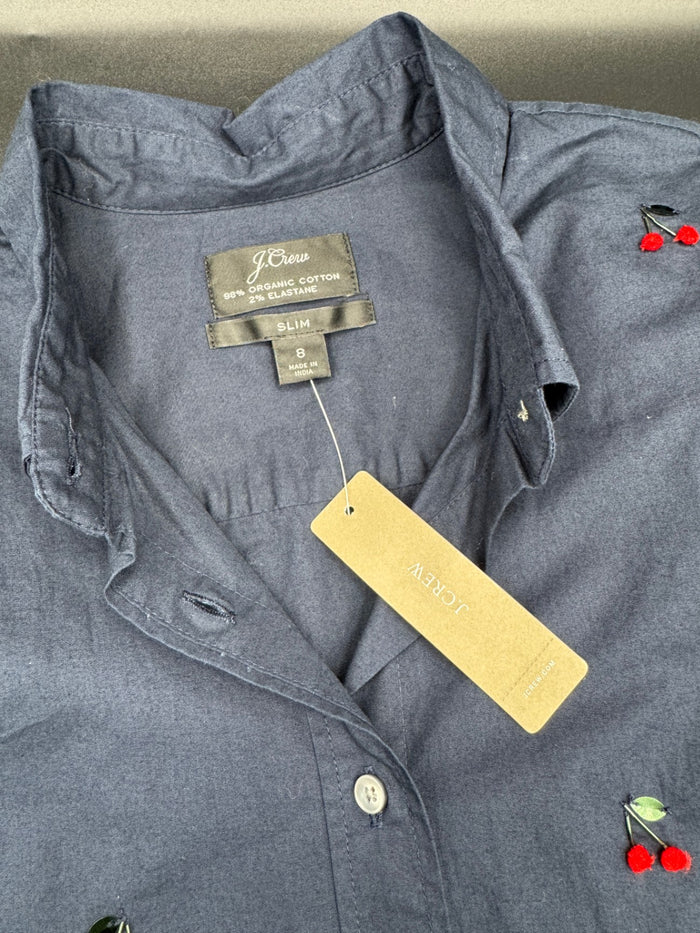 J. Crew Cherry Button Up Blouse