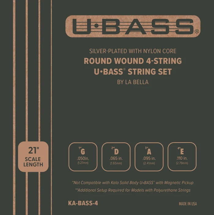 Kala Solid Body Ubass Round Wound 4 String Set - KA-BASS-4