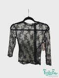 Kid's Long Sleeve Lace Top - Black