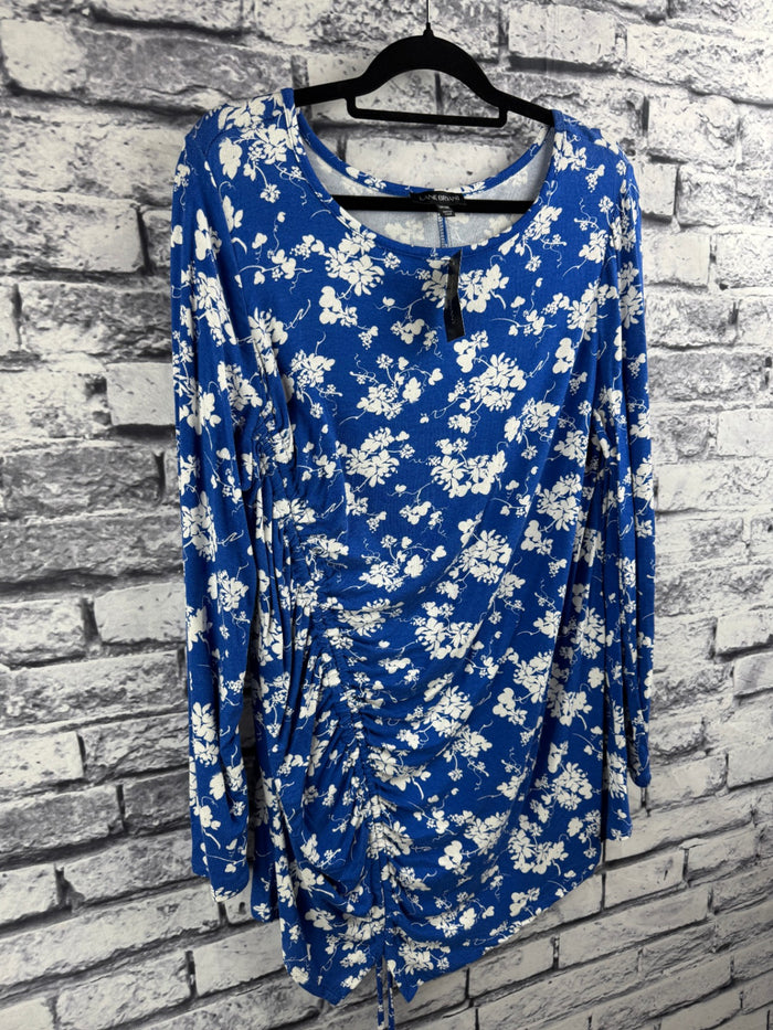 Lane Bryant Blue & White Floral Top