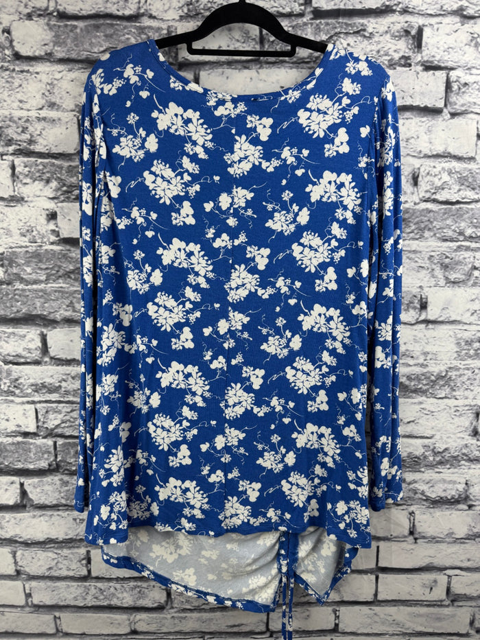 Lane Bryant Blue & White Floral Top