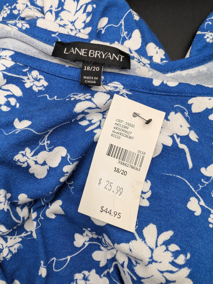 Lane Bryant Blue & White Floral Top