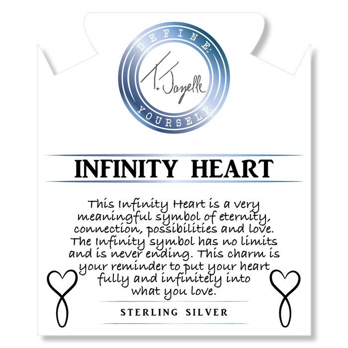 Lapis Tiger's Eye Stone Bracelet with Infinity Heart Sterling Silver Charm