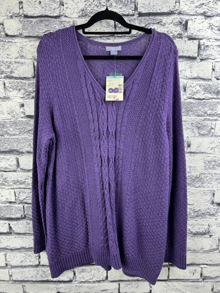 Laura Scott V-Neck Cable Sweater