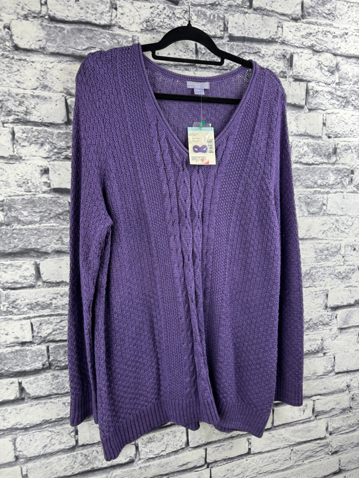 Laura Scott V-Neck Cable Sweater