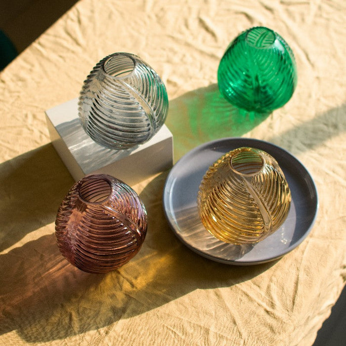 Leaf Imprint Modish Glass Vase Vases June Trading