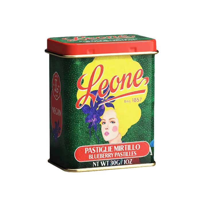 Leone Blueberry Pastilles in Hulya Ozdemir Tin 30g | Traditional Italian Candies | New Zealand Delivery | Sabato Auckland