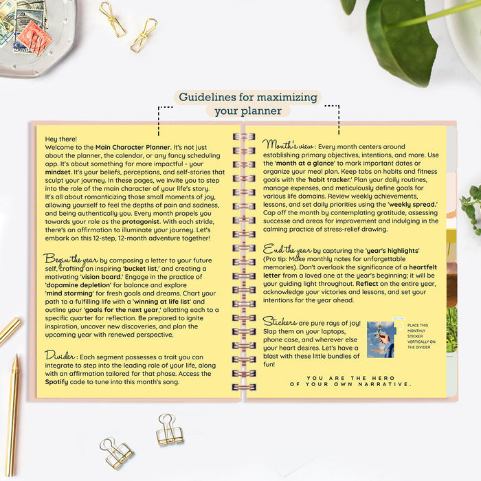 Libra Celestial Emblem — Undated Planner + Sticker Book