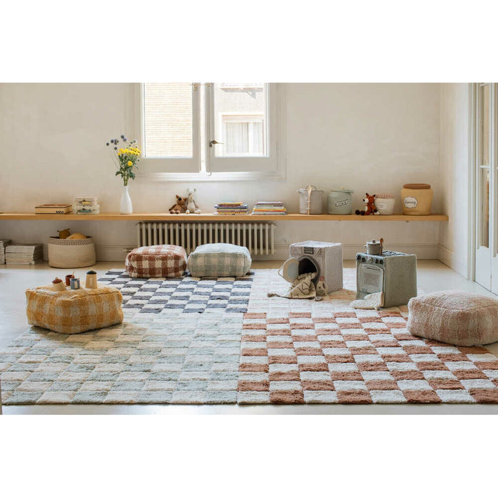 Little Chefs Kitchen Tiles Rose Washable Rug - Rugs by Roo