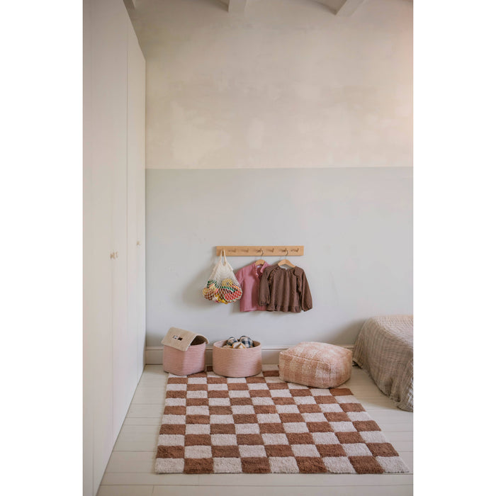 Little Chefs Kitchen Tiles Toffee Washable Rug - Rugs by Roo