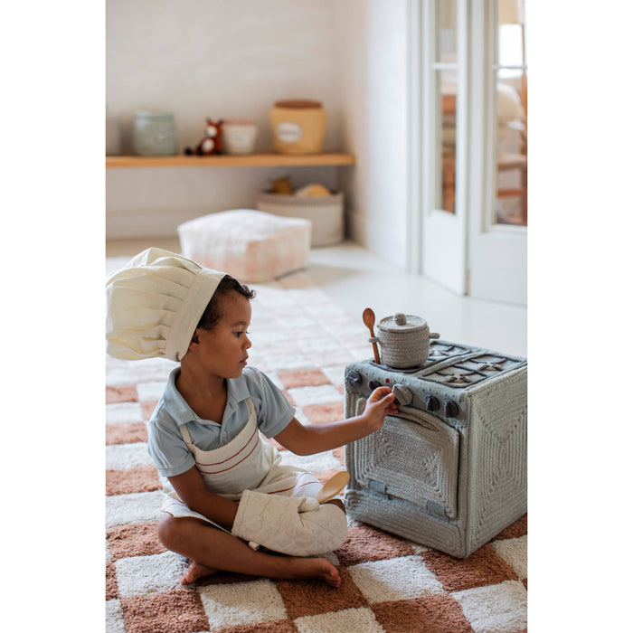 Little Chefs Kitchen Tiles Toffee Washable Rug - Rugs by Roo