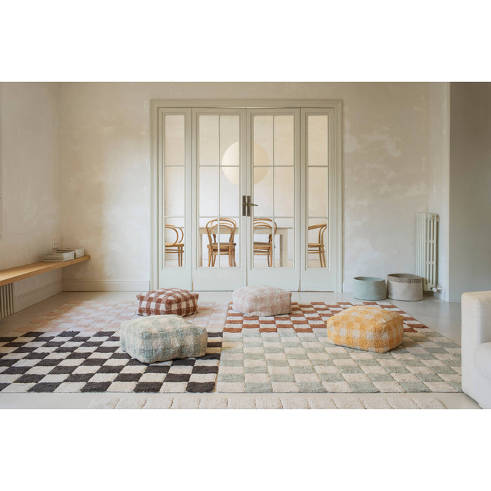 Little Chefs Vichy Rose Pouf - Rugs by Roo