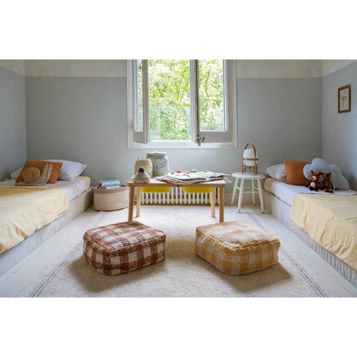 Little Chefs Vichy Rose Pouf - Rugs by Roo