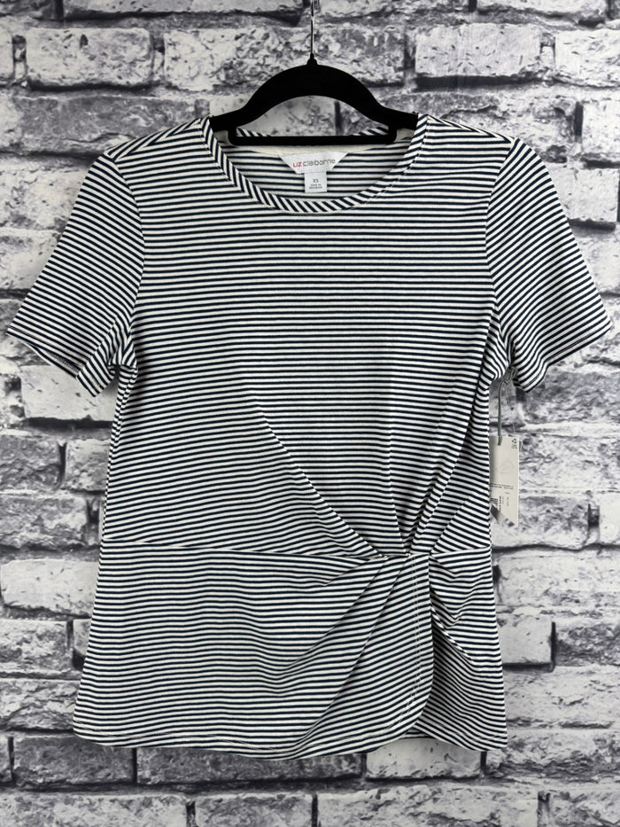 Liz Claiborne Black & White Striped Top