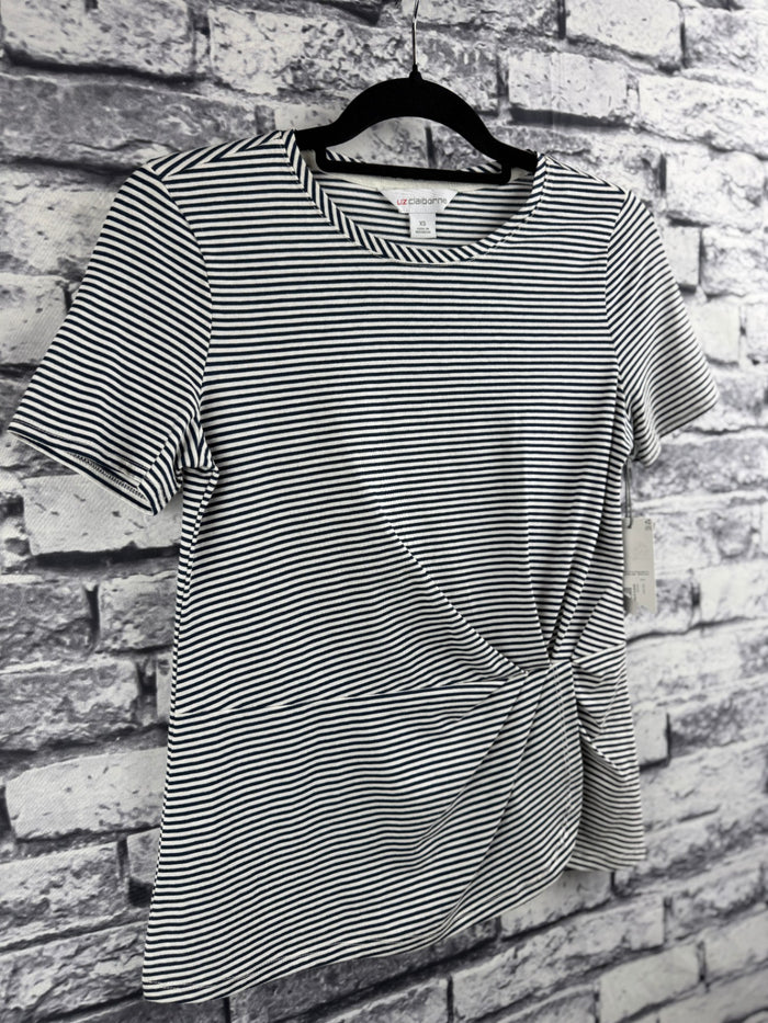 Liz Claiborne Black & White Striped Top
