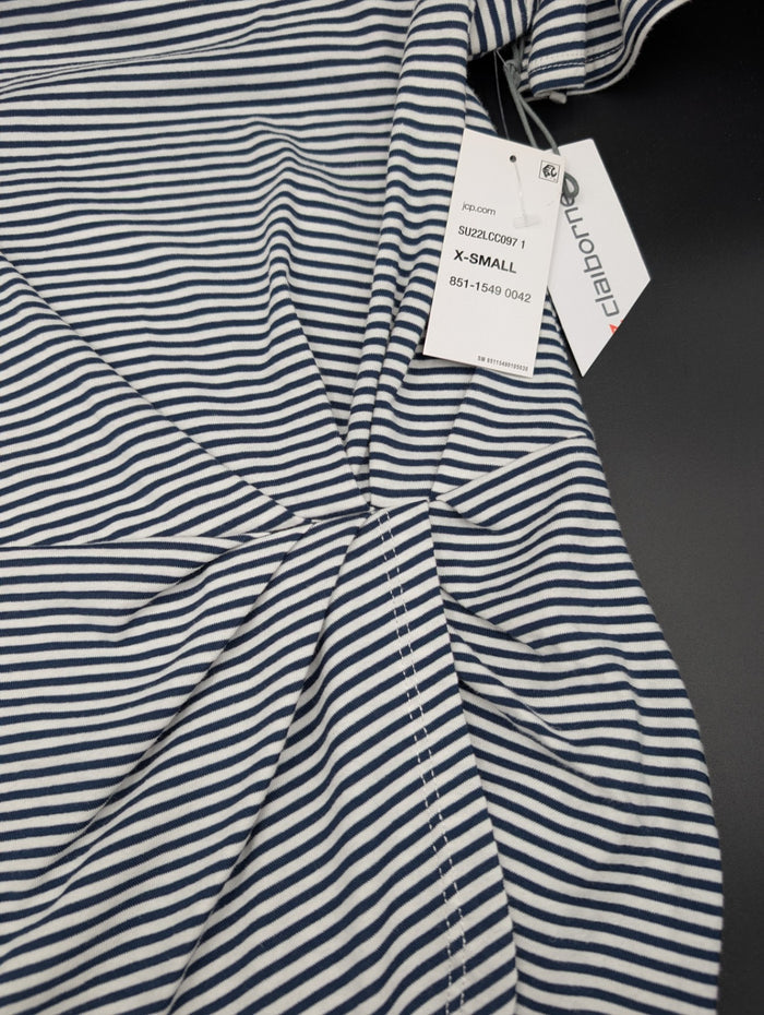 Liz Claiborne Black & White Striped Top