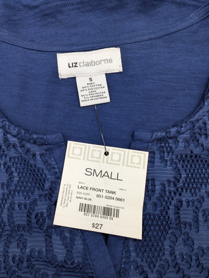 Liz Claiborne Navy Lace Tank Top