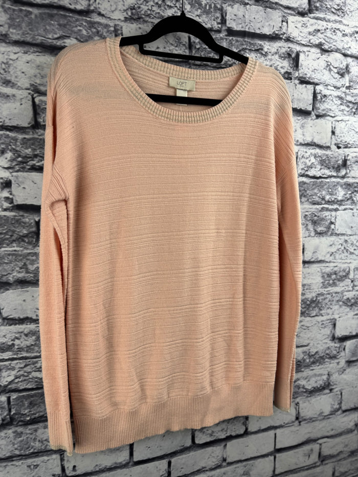 LOFT Peach Striped Sweater, NWT