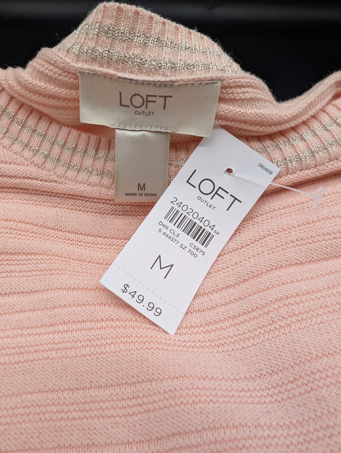 LOFT Peach Striped Sweater, NWT