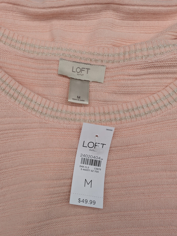 LOFT Peach Striped Sweater, NWT