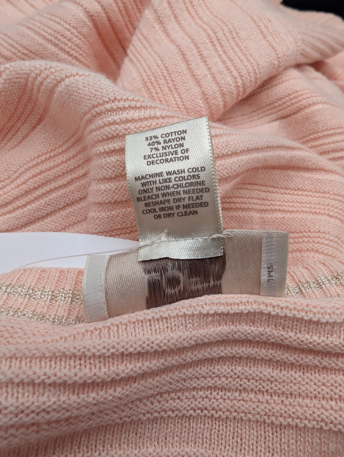 LOFT Peach Striped Sweater, NWT