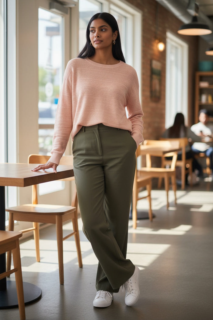LOFT Peach Striped Sweater, NWT
